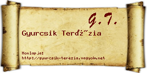 Gyurcsik Terézia névjegykártya
